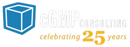 cGMP Consulting logo -Celebrating 25 Years