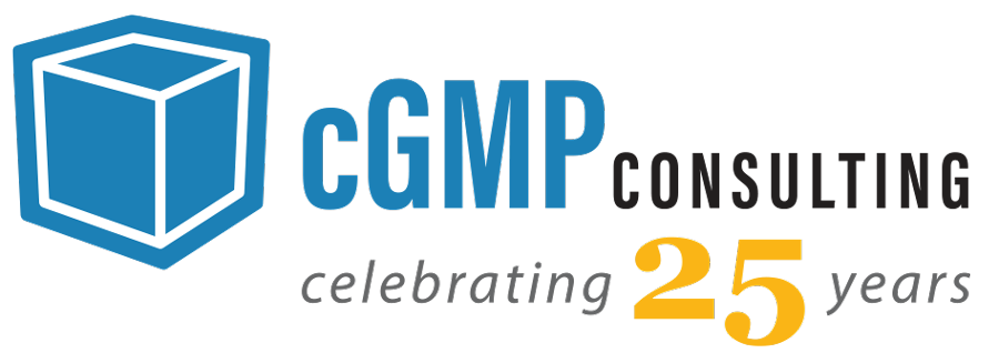 cGMP Consulting logo -Celebrating 25 Years